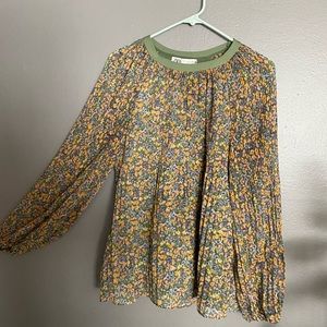 Zara long sleeve chiffon shirt, size L